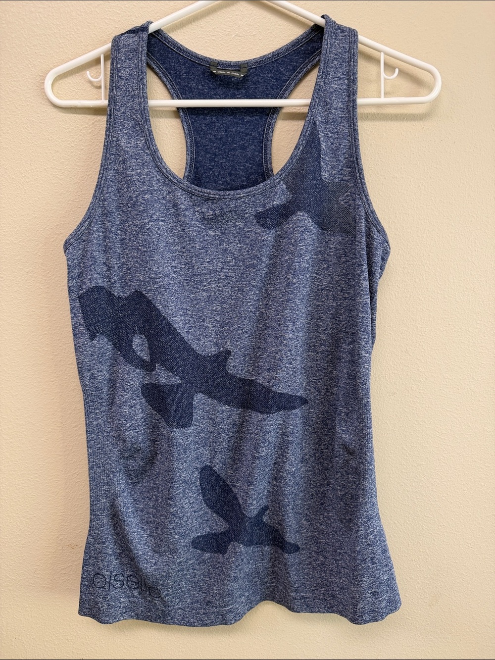 Oiselle Flyte Wings out Racerback Blue Tank SzM
